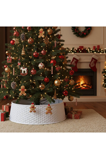 Alista Home Husă albă pentru suportul bradului de Crăciun, 65 x 23 cm, husă d...