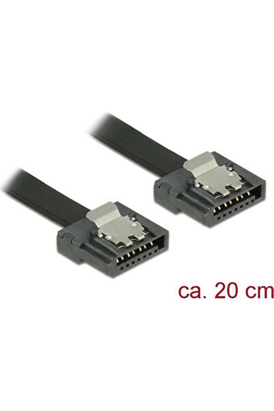 DELOCK Καλώδιο Σκληρού Δίσκου 7-Pin SATA III 20εκ. Μαύρο