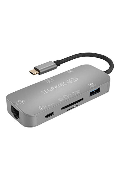 Terratec Σταθμός σύνδεσης Connect C8 USB-C με HDMI 4K PD Ethernet Ασημί