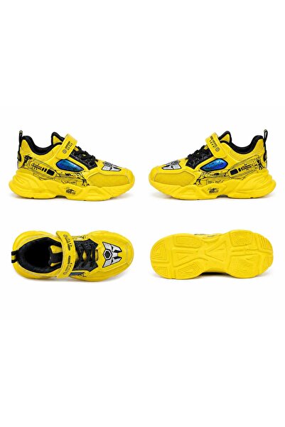 Generic Kids’ Yellow & Black Fashion Casual Sneakers with Velcro Strap