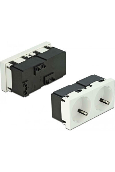 DELOCK Easy 45 Διπλή Πρίζα Ρεύματος 5 Τεμάχια Λευκό 5 Τεμάχια