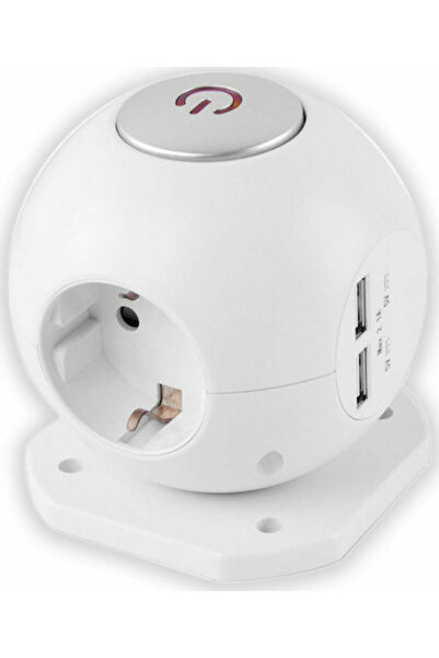 Entac ESC1.5G3-USB-GLOBE Πολύπριζο 3 Θέσεων με 2 USB-A και Καλώδιο 1.5μ Κωδικ...