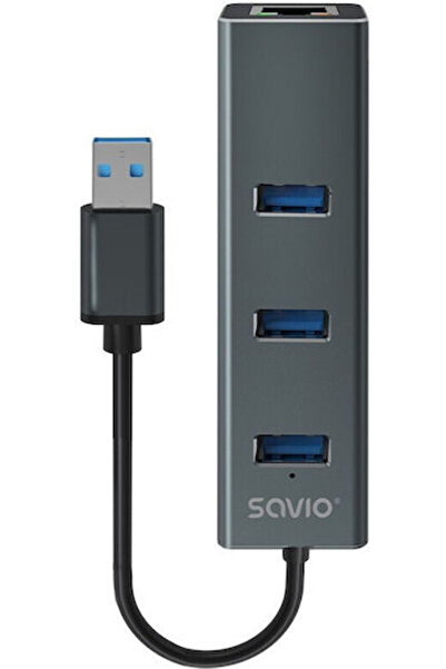 Savio Διανομέας USB 3.1 3 θυρών με σύνδεση USB-A, Γκρι, Κωδικός: AK-58