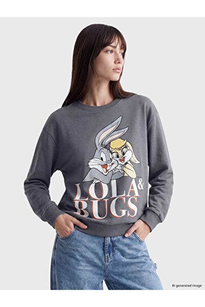 LC Waikiki I Bugs Bunny مطبوع سويت شيرت نسائي سميك من Freezen Store