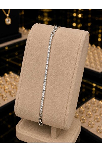 ELANORAFORYOU Silver Zircon Stone Waterway Steel Bracelet – Women's Bracelet