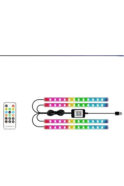 Tazweeq RGB Interior Car Strip Lights, Under Dash Footwell Neon Kit, with Sma...