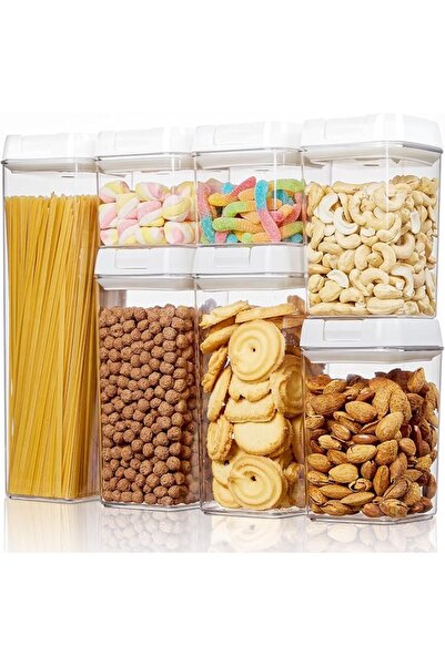 KASTWAVE Airtight Food Storage Containers, 7 Pcs BPA Free Plastic Cereal Orga...
