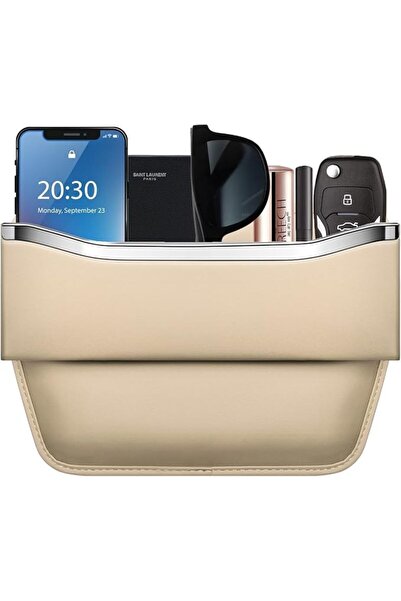 Tazweeq Car Seat Gap Filler Organizer, Leather Console Side Pocket Storage, S...