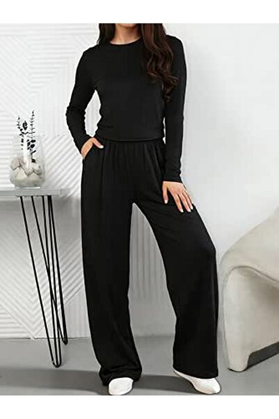 GENERAL 2PCS Women’s Pajamas Lounge Set, Soft Long Sleeve Top and Relaxed Pan...