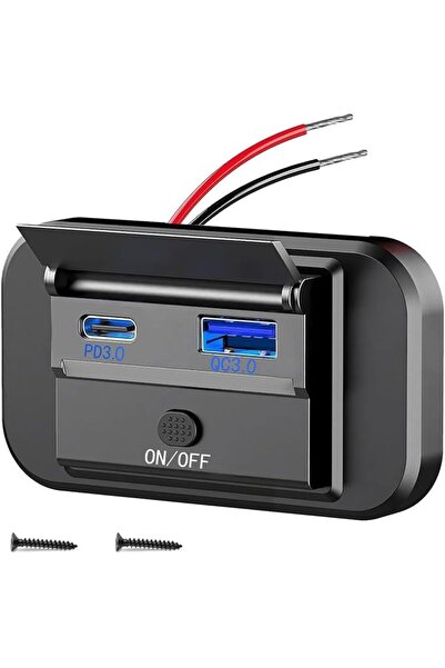 GENERAL منفذ USB 12 فولت للتركيب السطحي خفيف الوزن مع منافذ PD C بقوة 30 واط ...