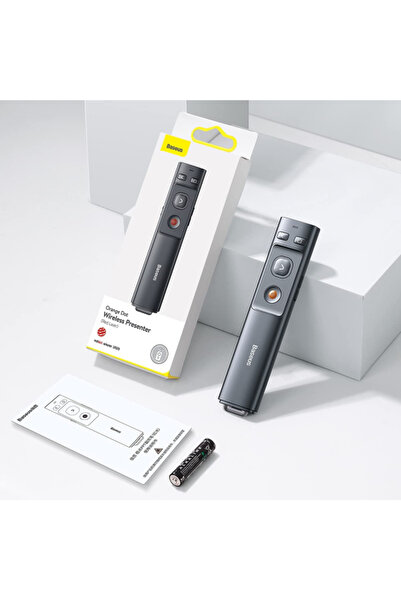 MACON Baseus Orange Dot Wireless Presenter Presentation Pointer with Laser Po...