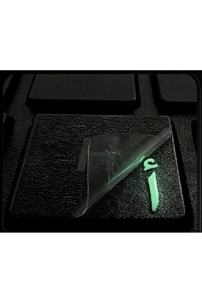 Comet Arabic 3D Glow-In-The-Dark Keyboard Stickers – White Raised Uv Resin Ar...