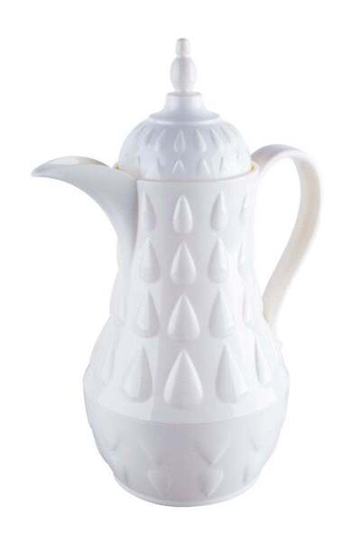 BASURRAH tea and coffee thermos, White color, 1 liter