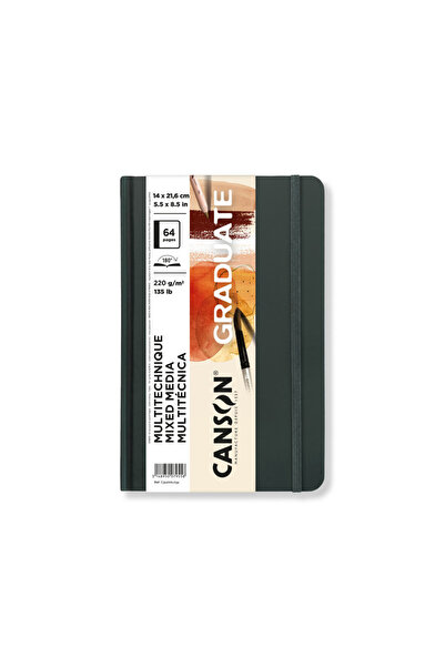Canson Grd Mix Sert Kapak Çizim Defteri Nat 220 Gram Dikey 14X21,6Cm 64 Sayfa