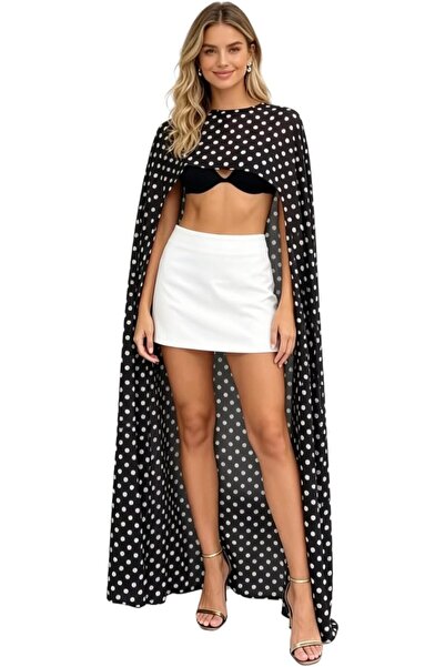 GENERAL JUMISEE Women Chiffon Long Cape Flowy Sheer Mesh Shawl Wraps for Even...