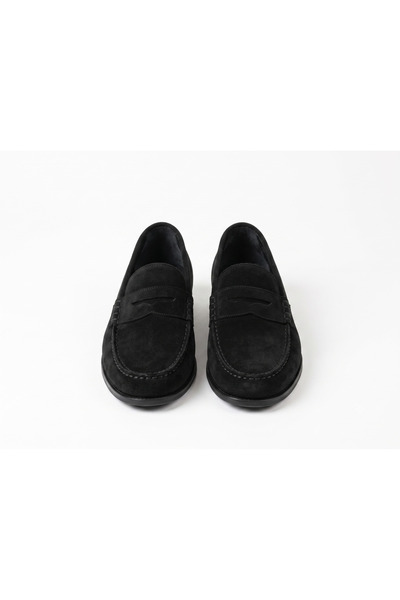 Generic Brand Men's Black Suede Loafer Slip-On Shoes