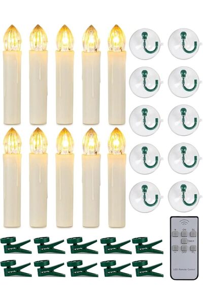 Generic شموع LED للنوافذ مع جهاز تحكم عن بعد ومؤقت، تعمل بالبطارية، بدون لهب،...
