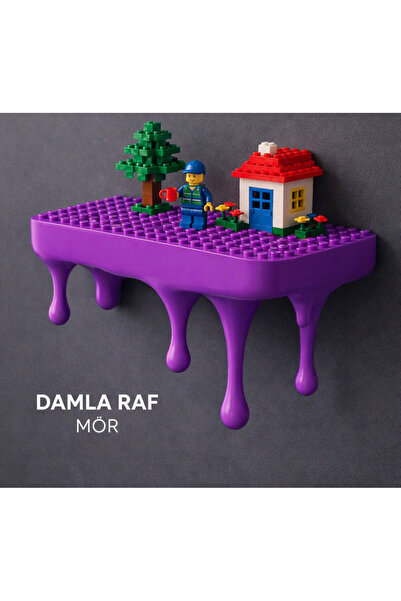 Karis ART LEGO Uyumlu Dekoratif Damla Raf 20 cm – Duvar Rafı, Biblo ve Koleks...