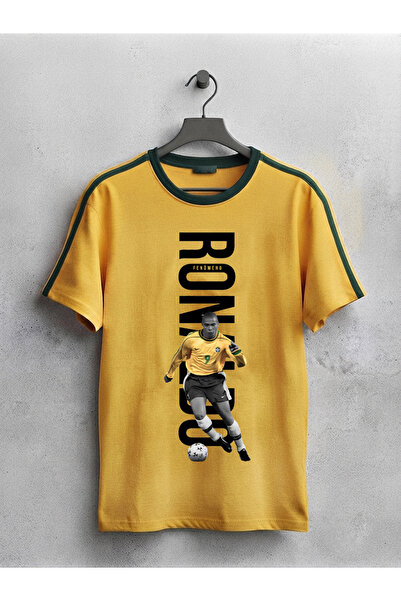 MAGORS Tricou Ronaldo Nazario imprimat unisex, oversize, cu gât crewneck, Bra...