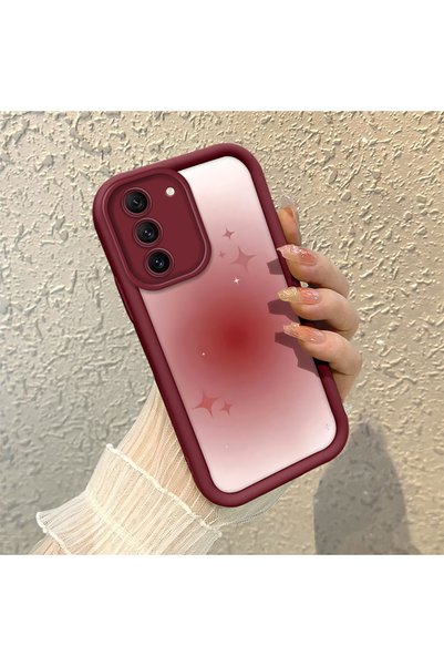 CHICASELUX Samsung Galaxy S21 Fe Compatible Burgundy Blur Gradient Star Patte...