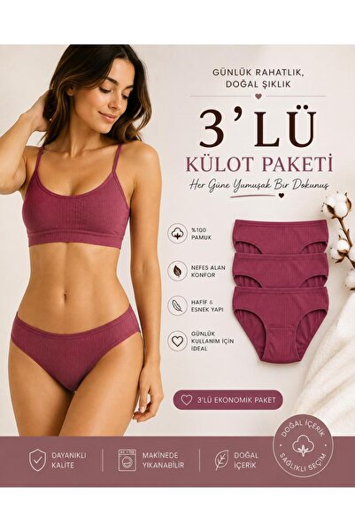 Tutku 3'lü Bikini Külot