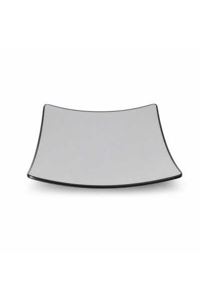 genric 25cm Square Black and Gunmetal Melamine Dinner Plate