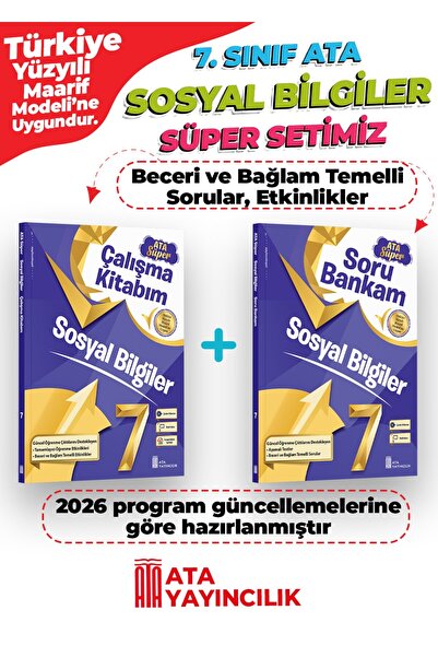 Ata Yayıncılık 7. Sınıf Sosyal Bilgiler Süper Set Soru Bankam + Çalışma Kitab...