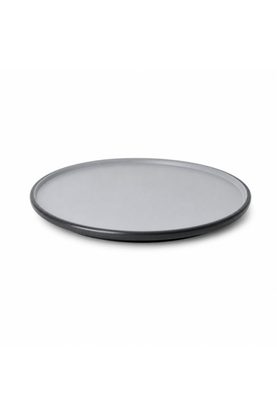 genric Black and Gunmetal Flat Melamine Plate 26 cm