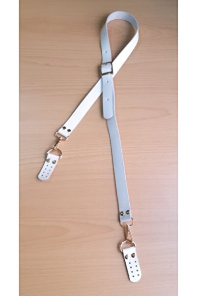 angel çanta aksesuar White Color Real Leather 120X2.3 cm Handle