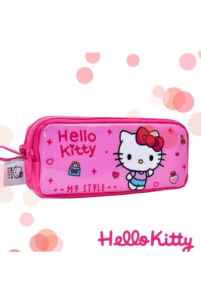 tüftürük Hello Kitty Licensed 2-Compartment Pen Holder with Zipper and Multip...