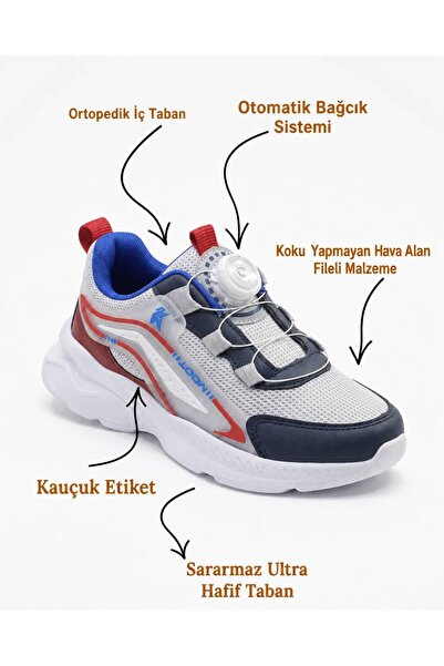 TOOM Boys' Automatic Lace-Up Sports Shoes Breathable Orthopedic Faylon Sole I...