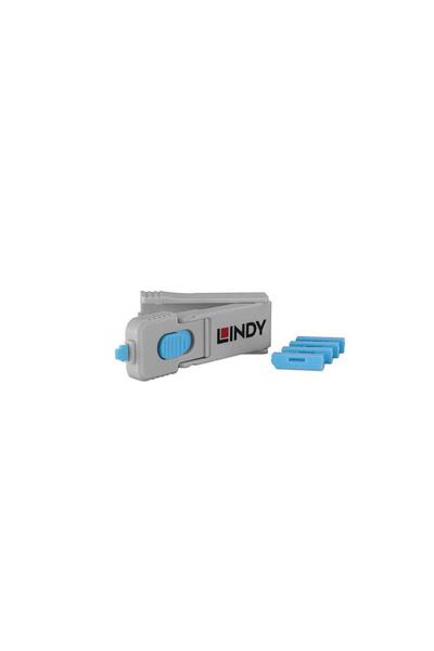 Bark and Lindy Hub Port Blocker Lindy 4 x Display Port, material ABS, albastru