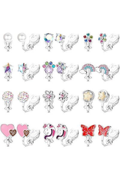 MILACOLATO 12 Pairs of Clip Earrings Children's Earrings Girls Hypoallergenic...