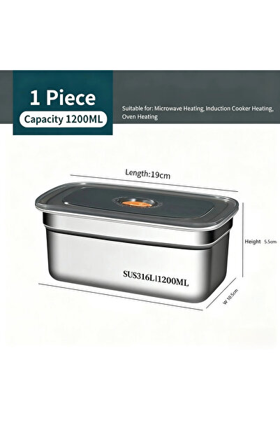 Choice 1200ml Large Capacity Stainless Steel Leak Proof Sealed Bento Box Micr...