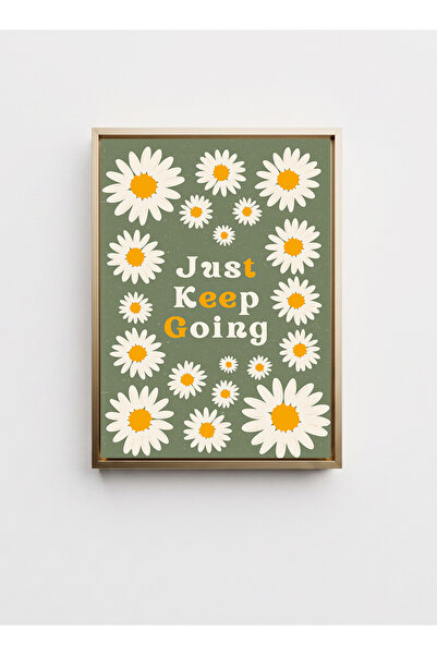 LOWHA Canvas Wall Art on Wood Frame with Gold Floating Frame Featuring Motiva...