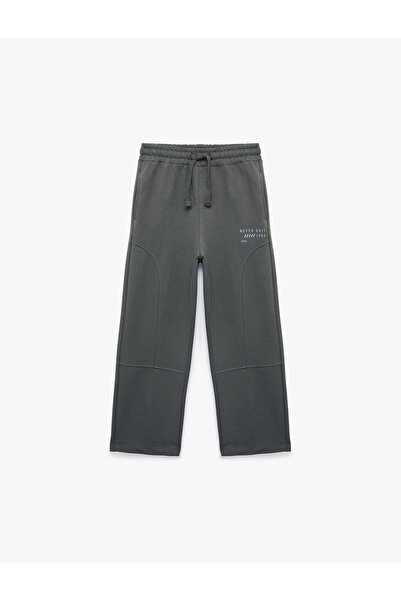 Koton Tie-Waist Printed Detailed Pocketed Shardonlu Oversize Sweatpants