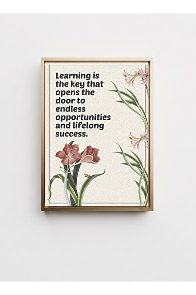 LOWHA Canvas Wall Art on Wood Frame with Gold Floating Frame and Motivational...