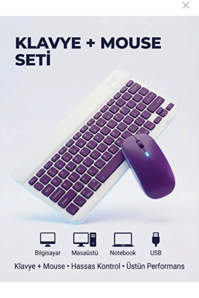 KALİTESENİNLE Tablet Ve Bilgisayar İçin Kablosuz Bluetooth Klavye Ve Dongle’l...