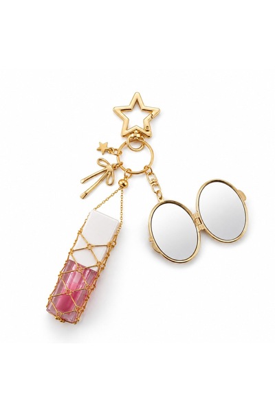 Akçay Aksesuar Aynali Lipstick Bag Charm Lipstick Bag with Steel Gold Detail ...