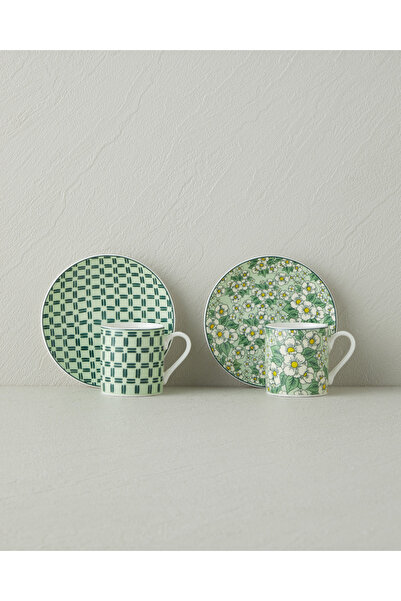 English Home Isola New Bone China 4 Parça 2 Kişilik Kahve Fincan Takımı 80 ml...