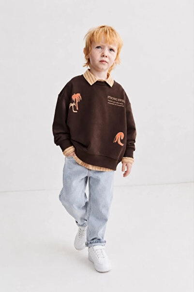 Minigimin Cicileri Strong Stream Shirted 3-Piece Boys' Set - Brown