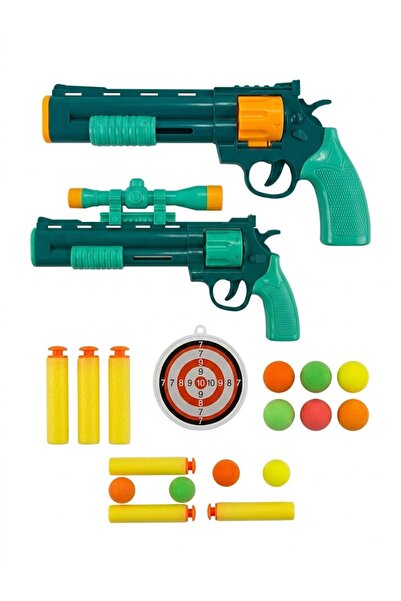 Bionic 2-in-1 Kids Toy Gun Set with Soft Bullets, Balls & Target, Shooting Ga...