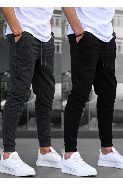 TORUK MAKTO Set of 2 Unisex Ribbed Leg Sweatpants Jogger Comfortable Fit Dail...
