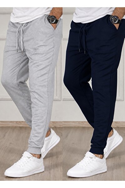 TORUK MAKTO Set of 2 Unisex Ribbed Leg Sweatpants Jogger Comfortable Fit Dail...