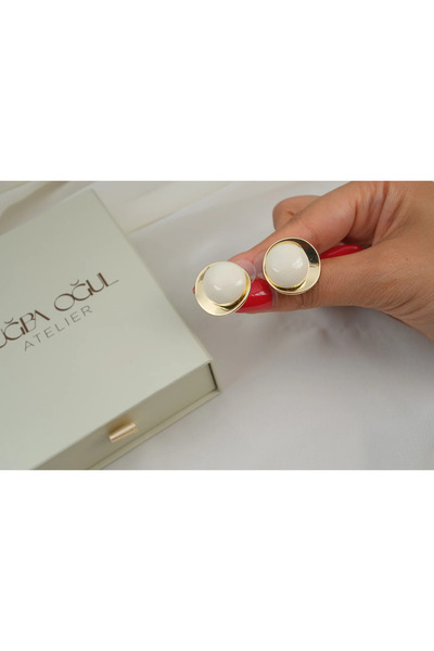 ATELİER TUĞBA Kp729 Round Earrings (Diameter 20 mm)