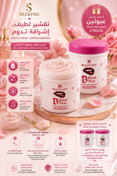 SEEKING2001 Bikini Brightening Radiance Scrub Cream - Bikini Pink Beauty City - 450ml X 2