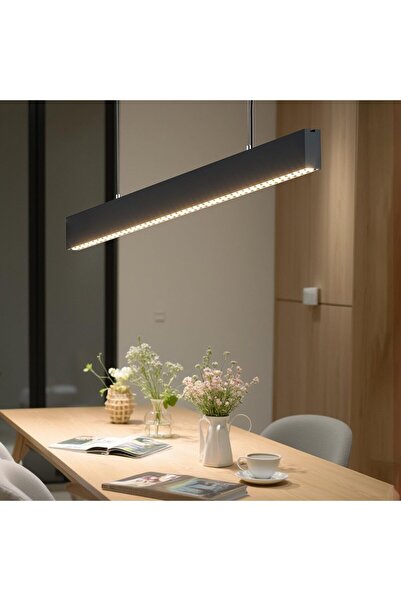 OtherMax Lampă suspendată LED pentru tavan, modernă, reglabilă, neagră, 120 cm