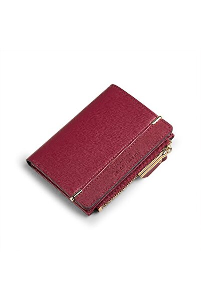STARSTAR Women's PU leather small short wallet burgundy.