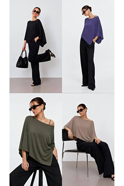 Hira Clothing Flowy Viscose Asymmetrical Relaxed Fit Poncho