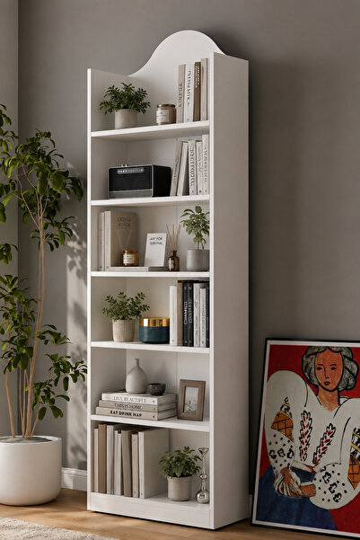 Dekortis Home Dekor 170DHDKTP1B FİNE 5 RAFLI ÇOK AMAÇLI KİTAPLIK BEYAZ